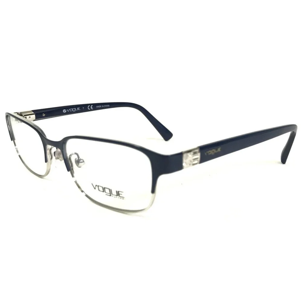 Vogue Eyeglasses Frames VO4073-B 5051 Blue Silver Cat Eye Full Rim 51-17-135